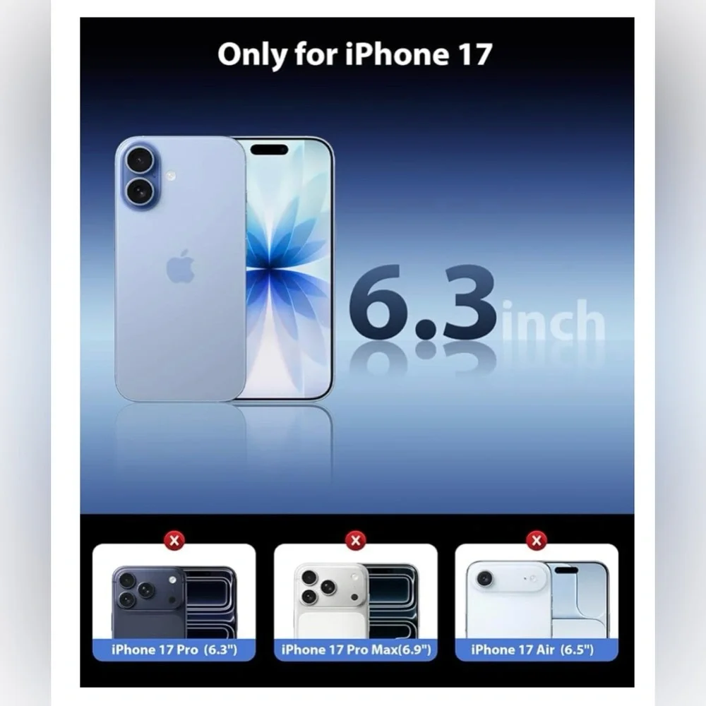 iPhone 17 Screen Protector 3 pk, [9H+ Hardness] [Military-Grade Drop Protection